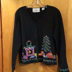 2002 Marisa Christina Embellished Xmas Sweater Med